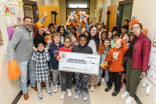 Students at Veterans’ Hill Elementary School received a HEF grant to help fund a gardening club. (Courtesy Hutto Education Foundation)