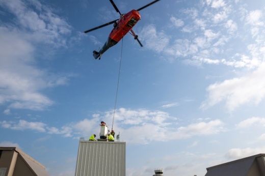 Helicopter placing weather sensor