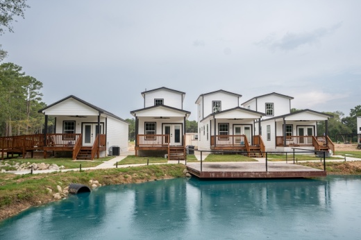 Knights of the RV offers 94 RV spots, four cabins, a bar and grill, a dog park, a fishing pond, a washateria, a general store and golf cart rentals. (Courtesy Knights of the RV)