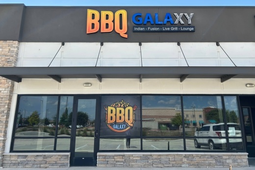 Exterior of a business with BBQ Galaxy signage.