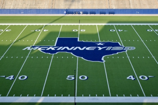 McKinney ISD logo on football field