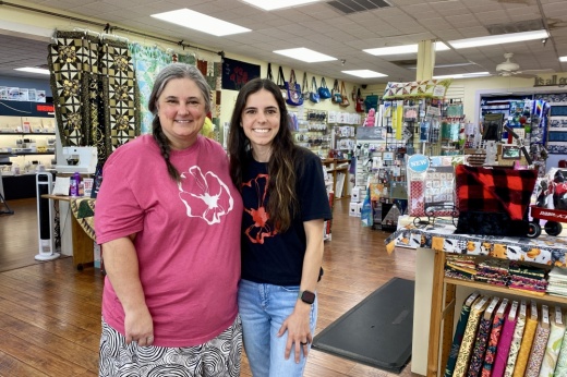 Poppy Quilt N Sew is owned by Michelle Bailey, who's business manager is her daughter Samantha Luedtke. (Katlynn Fox/Community Impact)