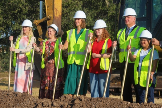 Comal ISD officials broke ground on the Life Bridges Transition Program's replacement campus Sept. 2. (Amira Van Leeuwen/Community Impact)