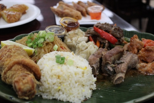 Classic Filipino combos are served at M.Y. Chockdee Oriental Market & Restaurant, packed with garlic fried rice, pork adobo, Lumpia, fried chicken and more. (Andrew Creelman/Community Impact)