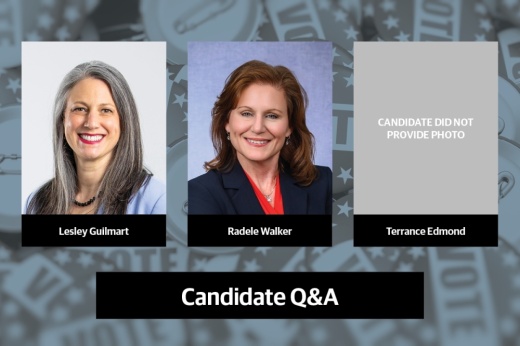 two headshots and a grey space on a background