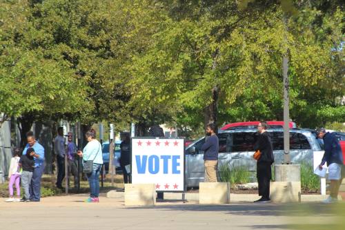 Voters lined up in Travis County.