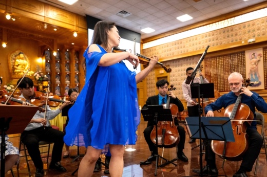 An image of some musicians playing at the festival's first event.