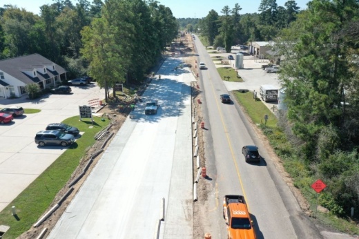 A $7 million-$10 million construction project on Tamina Road began in 2023 to improve mobility, safety and aesthetics on the corridor which is a connector between FM 1488 and FM 2978. Construction is expected to be substantially complete by the end of the year. (Courtesy Westwood Magnolia Parkway Improvement District)