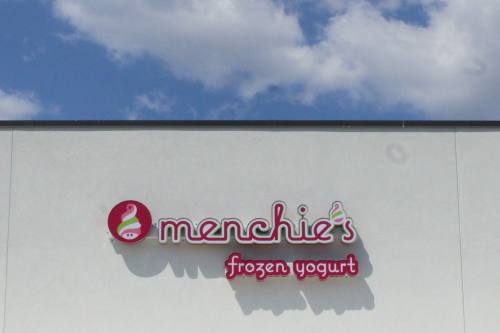 Pictured is the Menchie's Frozen Yogurt sign.