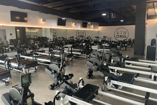 The interior of a Strong Pilates studio.