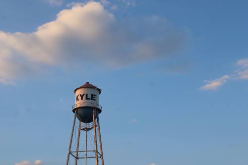 Pictured is the city of Kyle water tower.