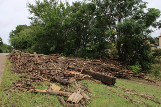 Debris from flood damage