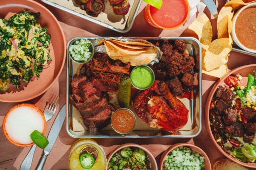 An image of some of the food and drinks served.