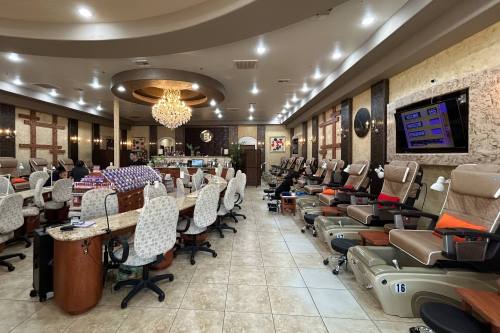 Interior of a nail salon.