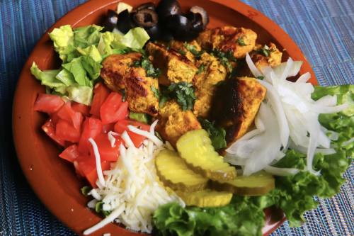 A plate of Moroccan food