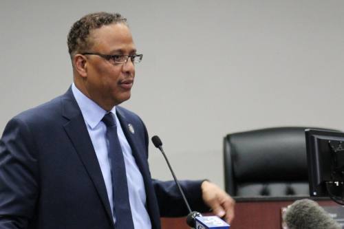 One of the city's 15 proposed charter amendments includes changing the form of government from a council-city administrator government to a council-city manager government. Should that amendment pass, City Administrator Gary Scott (pictured) would become Conroe's city manager, giving him more direct oversight over the city's daily operations. (Nichaela Shaheen/Community Impact)