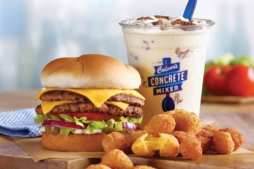 a burger and drink from culver's