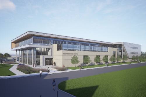 a rendering of a new college building