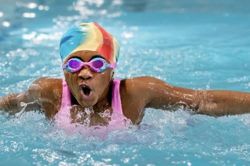 The school, which focuses on safety, distance and endurance, provides lessons for children from three months to 12-years-old. (Courtesy Big Blue Swim School)