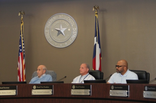 The Humble ISD board of trustees received information regarding the district’s effort to obtain at least one computer for every student during the board’s Oct. 21 meeting. (Wesley Gardner/Community Impact)