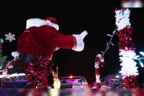 Santa waving at holiday event in Kyle