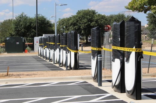 A new Tesla Supercharger is coming soon to the Round Rock Premium Outlets and University Commons area, city staff confirmed. (Brooke Sjoberg/Community Impact)