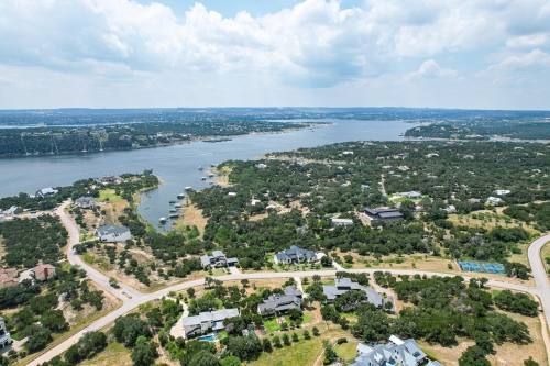 drone shot of houses
