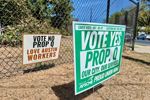 Proposition Q campaign signs