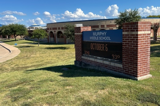 Digital sign for Murphy Middle School announcing the date, Oct. 6.