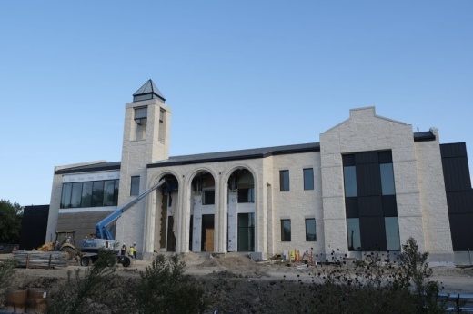 The Dorothy Perry White Welcome Center is expected to open in spring 2026, housing Southwestern University's offices of admission and financial aid. (Gracie Warhurst/Community Impact)