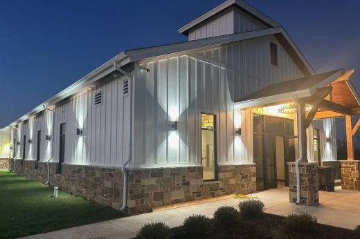 The exterior of the church