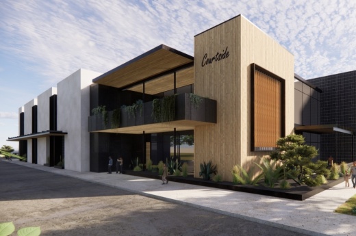 exterior of building named "courtside"