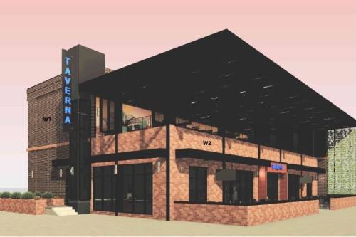 Rendering of a restaurant and bar concept