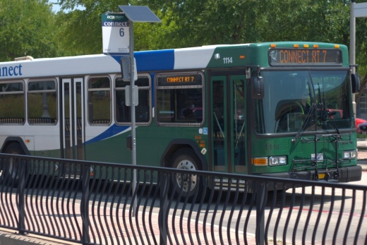 A photo of a DCTA bus