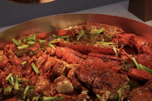 A spicy seafood dish at Crouching Tiger Hidden Dragon's buffet.