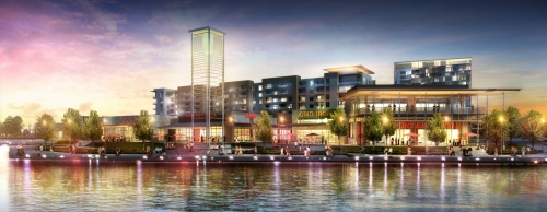 The 66-acre Hughes Landing development, on the northeast shore of Lake Woodlands, will see many of its projects open in 2015, including Restaurant Row. 