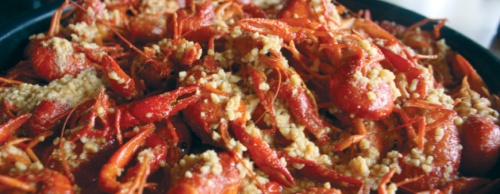 Crawfish is served by the pound with different variations of spice and flavor at Catch of the Day Seafood.