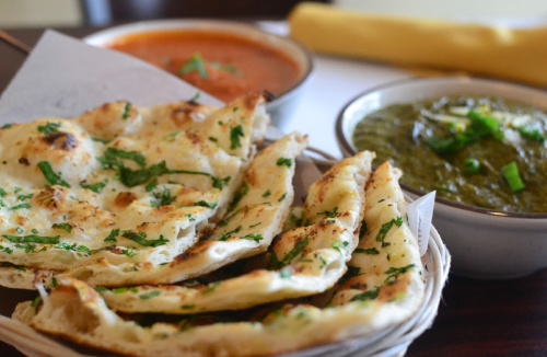Naseeb Indian Restaurant features more than eight styles of nan bread. ($1.50-$3.50) 