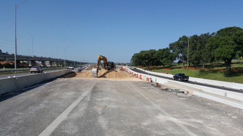 Crews began excavation work July 14 for the express lane underpass into downtown Austin. The Fifth and Cesar Chavez streets exit was relocated for the work.
