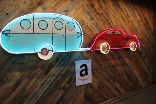 Amazon celebrates the grand opening of its first corporate offices in Austin.