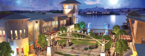 Caldwell Companies is developing the Boardwalk at Towne Lake in Cypress, featuring waterfront dining, retail and office space. Phase 1 of the project is about 65 percent leased. 