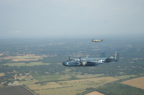 The Devil Dog, a B-25 bomber, flew over Central Texas on Aug. 15 during the Spirit of 45 celebration. 