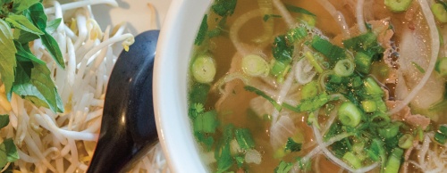 Each batch of broth for the pho ($7) takes up to seven hours to prepare.