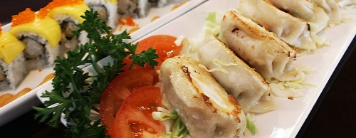 All dishes are made fresh and from scratch, including the fried dumplings and sushi. 