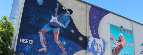 The Texas Museum of Science and Technology plans to open a 50-seat planetarium in September. In June two artists painted a mural outside the temporary museum facility, which is located in a former soccer complex at 1220 Toro Grande Drive.