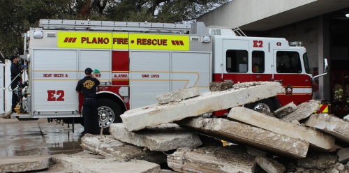 Plano Fire-Rescue personnel conduct business as usual out of Station 2 at 2630 W. 15th St. The station is currently undergoing extensive renovations.