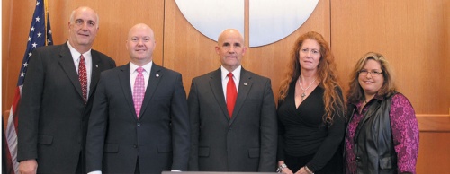 The 2015-16 Collin County Commissioners Court members are, from left: Duncan Webb, Chris Hill, Judge Keith Self, Cheryl Williams and Susan Fletcher.