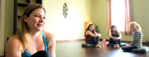 Owner Jen Daugherty celebrates the one-year anniversary of Trybe Yoga in May.