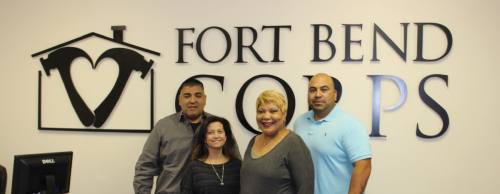 From left: Ron Castillo, Brandy Leonhardt, Doris Sauls and Luis Chavez staff home-repair nonprofit Fort Bend Corps.