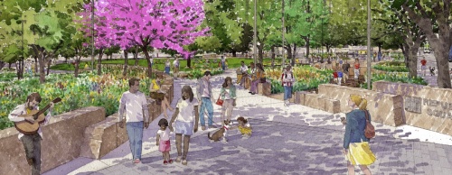 A newly renovated Republic Square Park is scheduled to reopen in downtown Austin in 2017. 